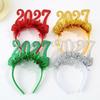 2027 Happy New Year Headband Christmas Numbers Headbands Glitter Sequins Hair Hoop Eve Party Hair Bands Party Props