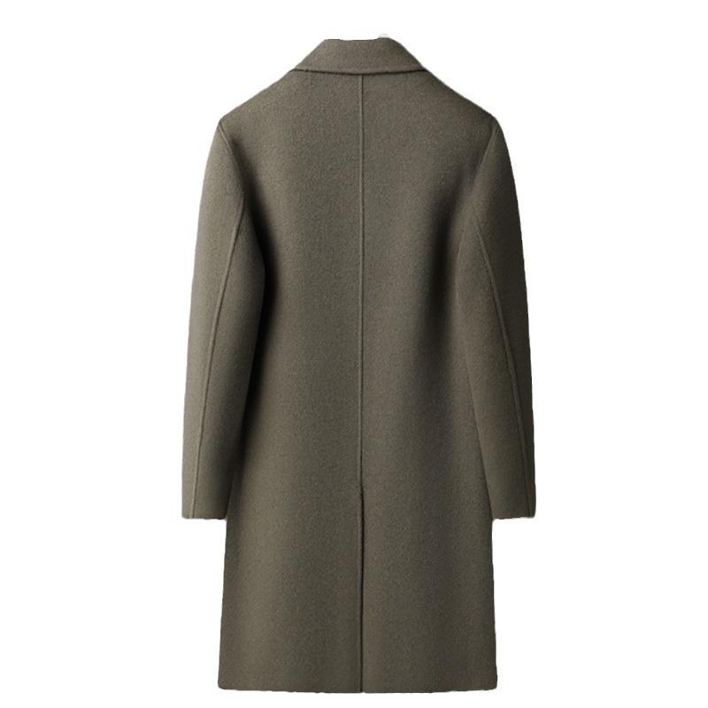 Wool Coat Men's Autumn and Winter Double-breasted Long Woolen Trench Coat Handmade Double-sided Woolen Coat Coat