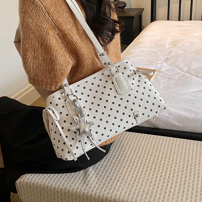 Spring 2026 Fashionable Women's Polka Dot Shoulder Bag