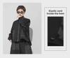 Early Spring Women's Dark Elastic Cotton A-Line Ruffle Jacket