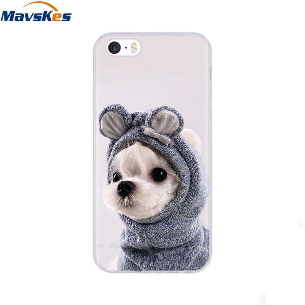soft tpu case for iPhone 4 4s 5 5s SE 6 6s cute cartoon cat flower fashionable silicone phone case cover full protective coque