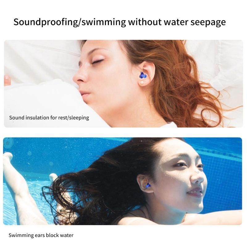 1Pair Soft Silicone Earplugs Waterproofs Swimming Earbuds Reusable Sounds block Earplugs for Swimming and Sleep