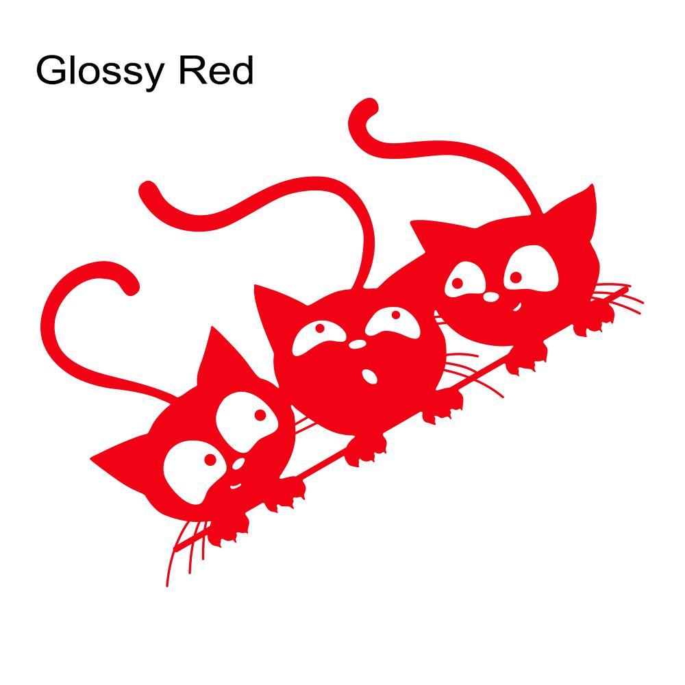 Creative&Funny Car Sticker Three Cute Cats Cartoon Vinyl Decal For Car Body Window Side Door DIY Decoration Sticker Accessories