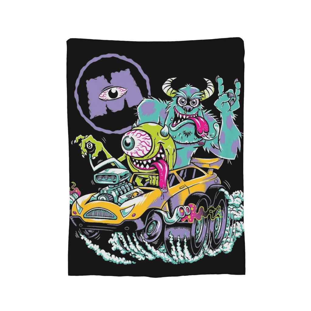 Mike Wazowski Monsters University Flannel Throw Blankets Monsters Inc Blankets for Sofa Bedroom Warm Bedroom Quilt,