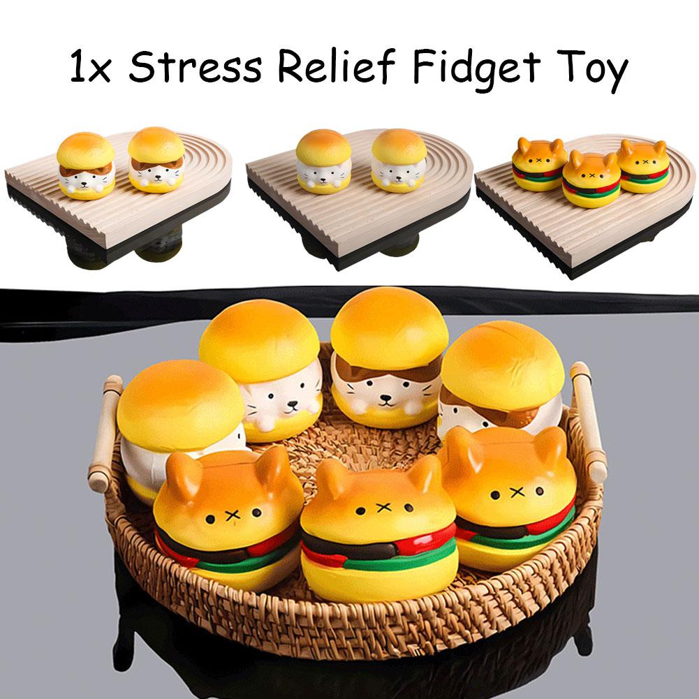 Squishy Stress Relief Toy Hamburger Pinching Cookies Soft Slow Rising Squeeze Toys Anxiety Relaxation Office Desktop Accessory