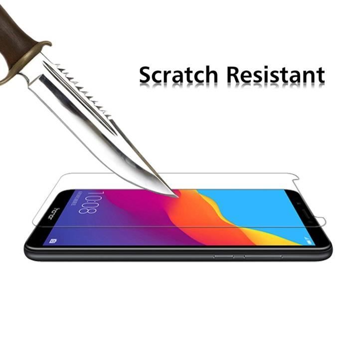 Film de protection - PHONILLICO - Huawei Y7 PRIME 2018 - Pack de 2 - Verre trempé - Résistant aux rayures