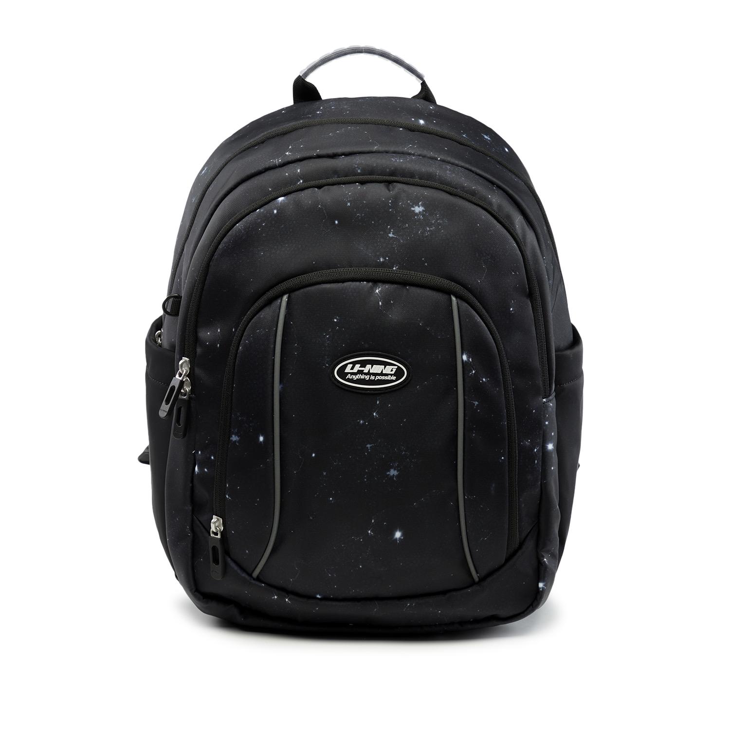 Li Ning Kids Fashion Casual Trendy Reflective Backpack Kids backpack Black YBSU083-3 Black