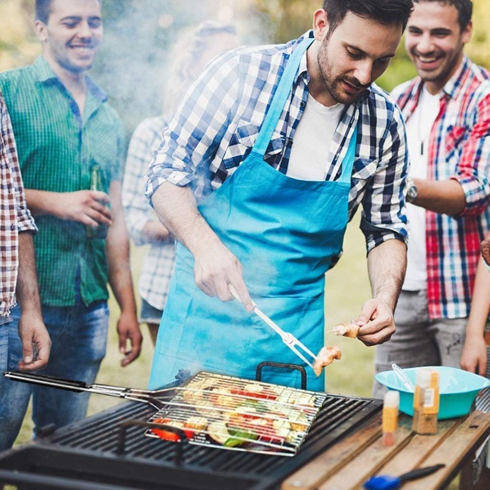 Large Size Grill Basket Lockable Design BBQ Grill Basket Fish Grill Basket  Outdoor Camping