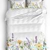 Fiori Selvatici Eucalipto Girasole Pianta Lavanda Set Biancheria da Letto 3 Pezzi per Letto Matrimoniale Tessile per la Casa Copripiumino Coperta Copricuscino