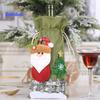 Christmas Wine Bottle Bag with Drawstring Santa Claus Reindeer Snowman Bear Burlap Wine Bottle Gift Bag Cover Christmas Holiday Wine Bottle Decoration