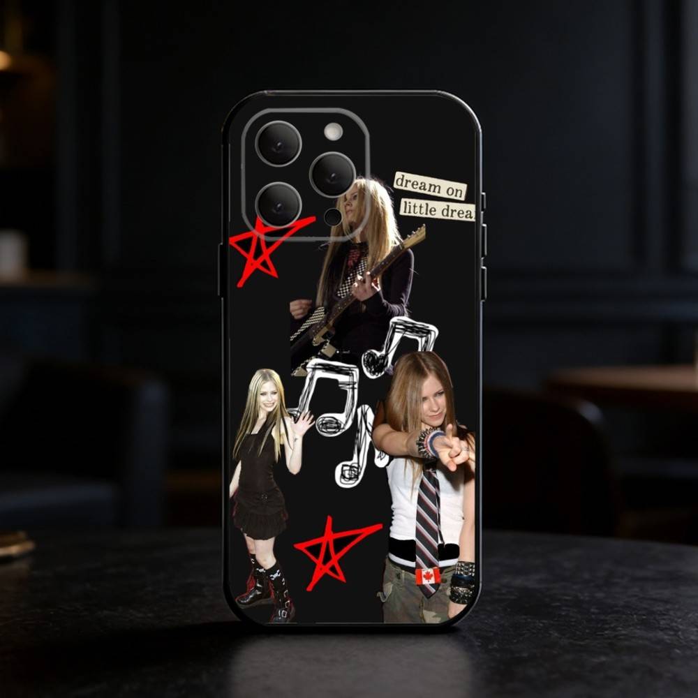 Star Singer Avril Lavigne Phone Case Silicone black Soft For IPhone 17,16,15,14,13,12,11,SE,Plus Pro Max