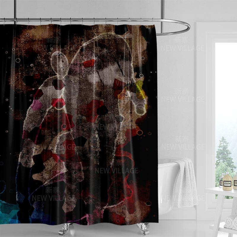 Mexican-Style Colorful Female Shower Curtain-Lady In Bright Attire, Cacti, Watermelons,Birds & Flowers, High-Quality, Waterproof