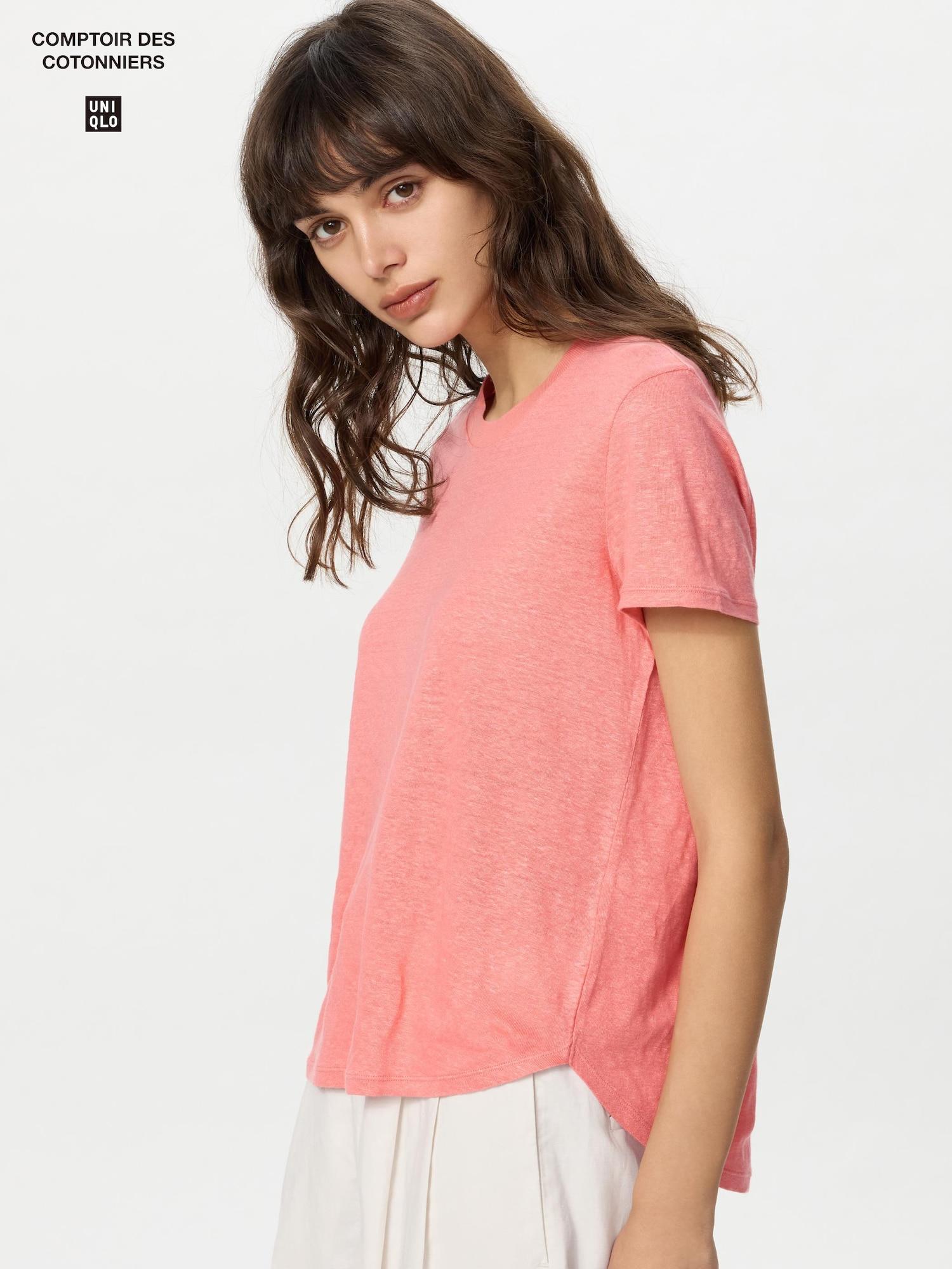 

Футболка Uniqlo Linen Crew Neck с коротким рукавом 12 PINK/WOMEN S