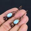 Larimar Earrings, Copper Electroformed Jewelry, Gemstone Earrings, Gift For Her Handmade Dainty Jewelry
