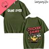 Chicken Game Theme 100Cotton Summer TShirt Shortsleev Tops Breathable Printed Fashion Mens Womens High Quality Oneck