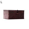 Retro Stroh Woven Make-Up Lagerung Box Spielzeug Halter Korb Hause Kleinigkeiten Organizer