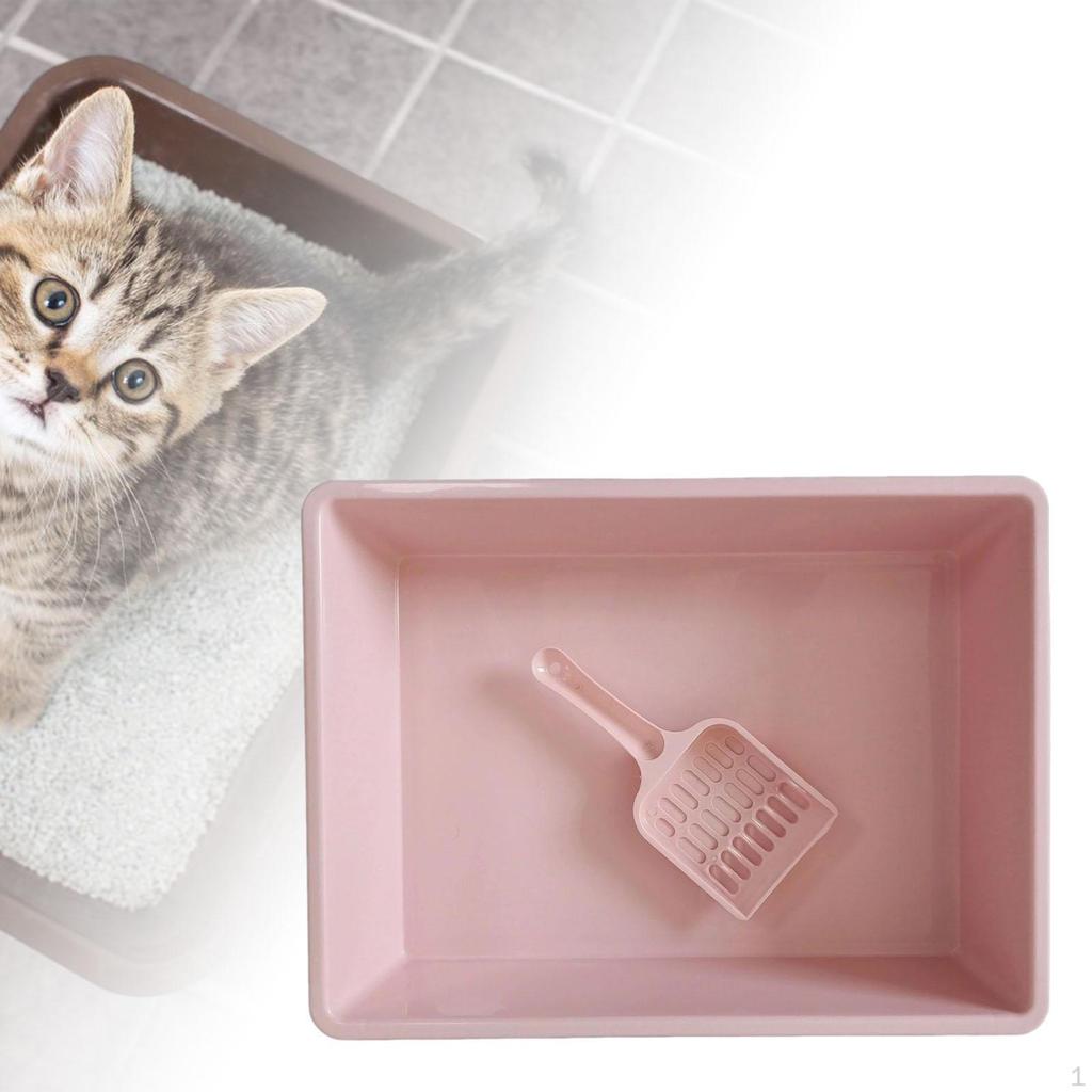 Toilet Pet Litter Tray Pan with Scoop, Bedpan Deep Loo Container for Doggy, Kitten, Kitty