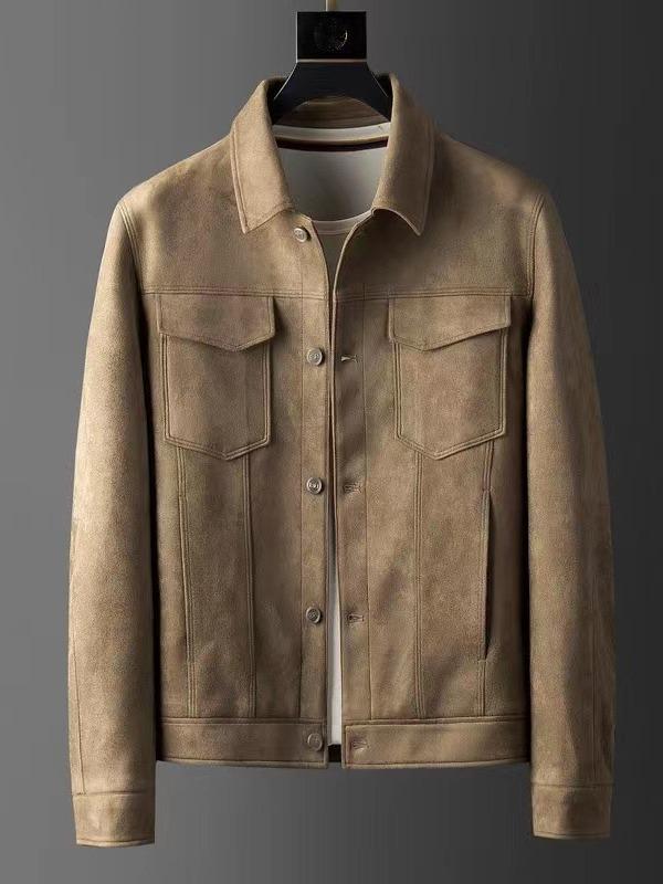 Herren Slim Wildleder Revers Jacke - Herbst/Winter Freizeit- & Business-Stil