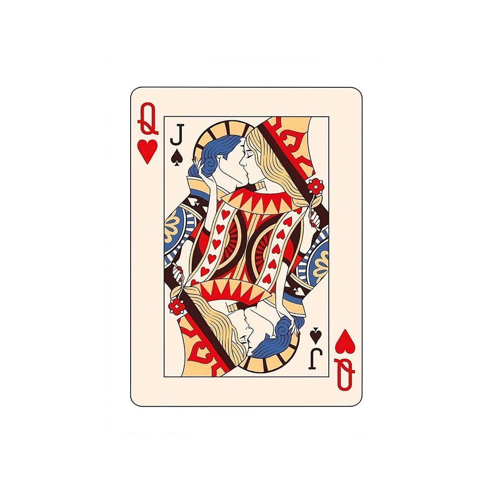 

Королева сердец Джек Плакат с игральными картами Игривая любовь Настенные художественные принты Декор тележки для бара Яркий декор для общежития колледжа Картина на холсте 21x30cm No Framed