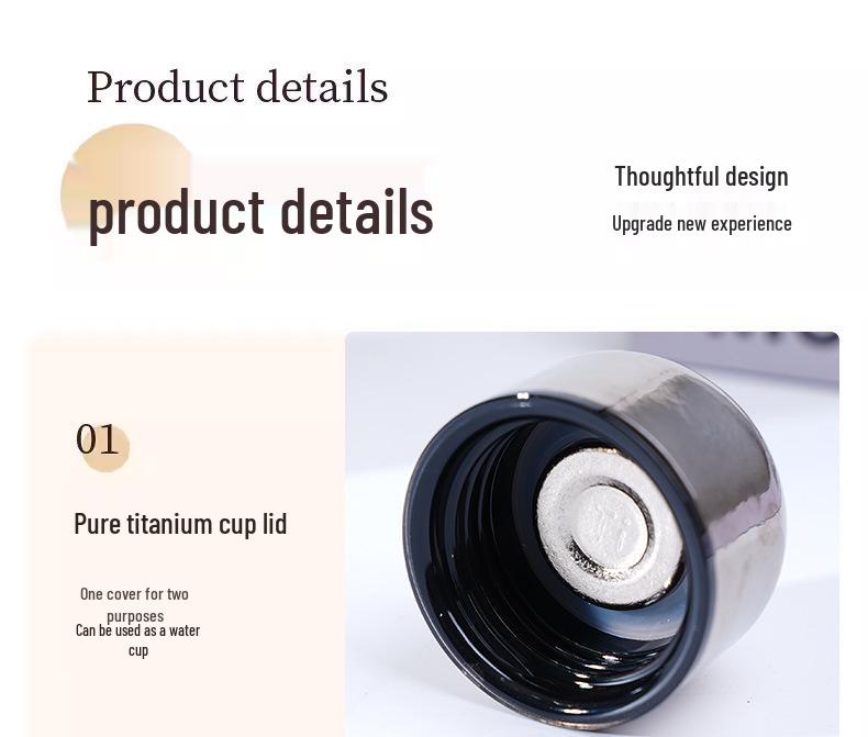 > Sleek Mini Titanium Antibacterial Double-Layer Thermos Cup - Portable, High-Value, Pocket-Sized.