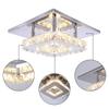 Kleiner LED-Kronleuchter Halbeinbau Kristallbeleuchtung Moderne Deckenkristalllampe für Schlafzimmer Esszimmer Flur (Warm)