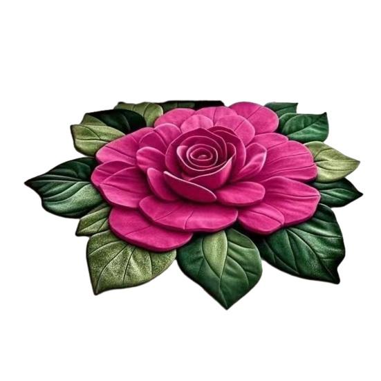 Yousheng Floral Plush Floor Mat 3D Optical Illusion Flower Rug Non-Slip Water-Absorbent Bath Mat for Living Room Bathroom Kitchen