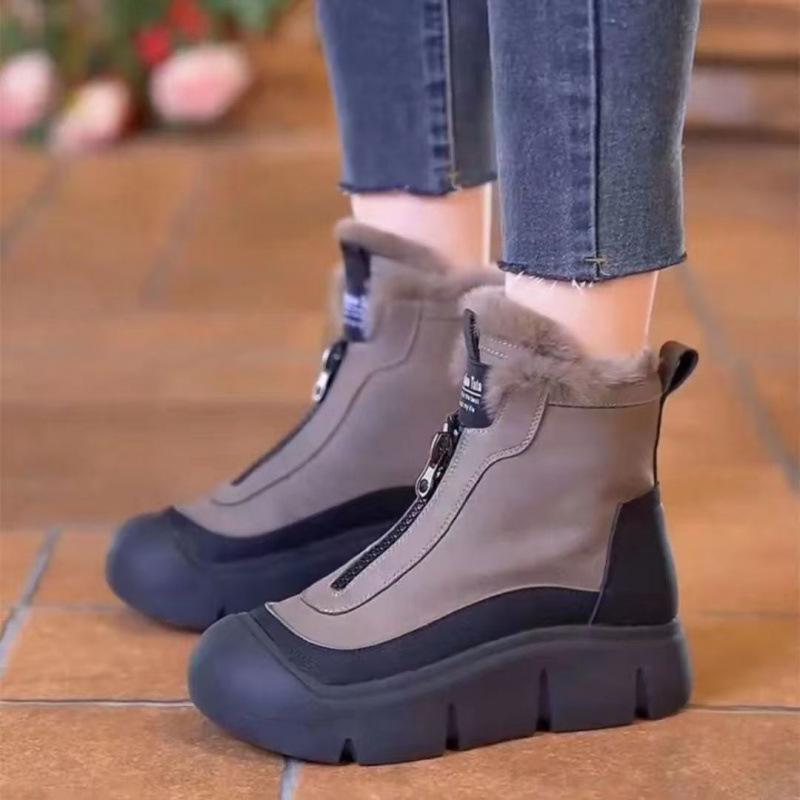 2025 Autumn/Winter Women's High-Top Martin Snow Boots: New Soft, Thick Sole, Versatile Short Cotton Shoes