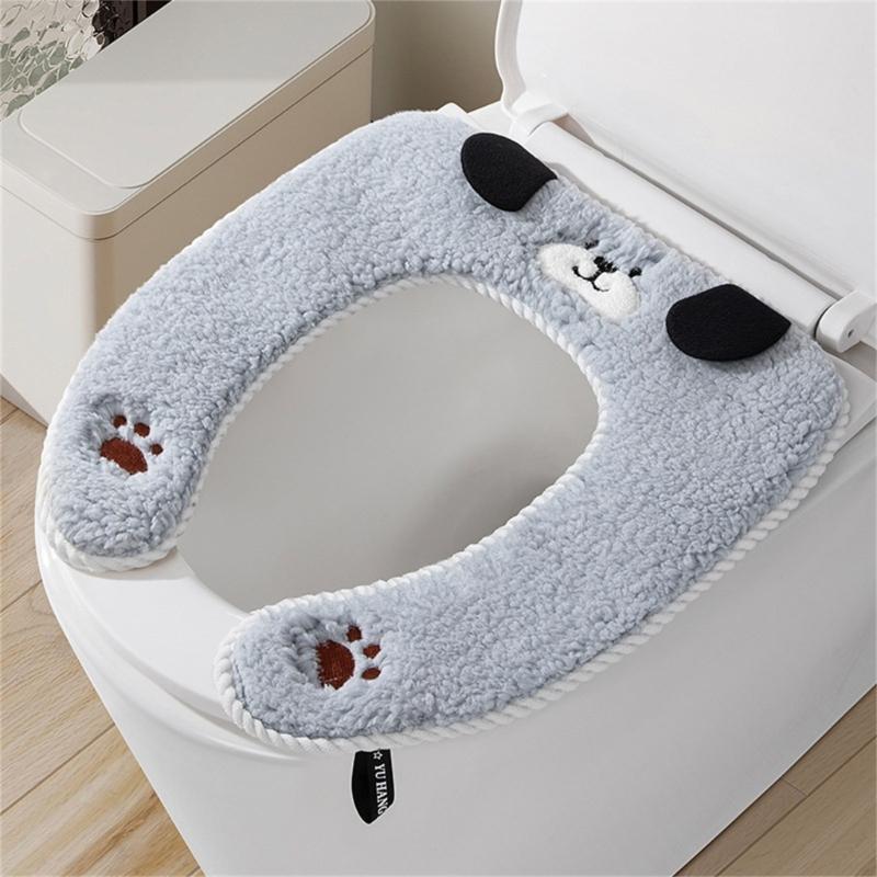 Toilet Cover Mat with Handle Bathroom Toilet Pad Cushion Stay Warm in Winter Stylish and Practical