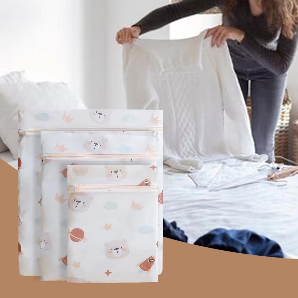 5Pcs Wardrobe Washing Machine Storage Bag Exquisite Cartoon Printing Home Classified Washing Bags For Home Washing Machines