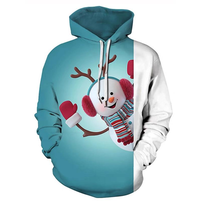 2024 Men's Hooded Hoodies Prints Merry Christmas Theme Graphic Sweatshirt Drawstring Long Sleeve Streetwear Tops Men's Clothing