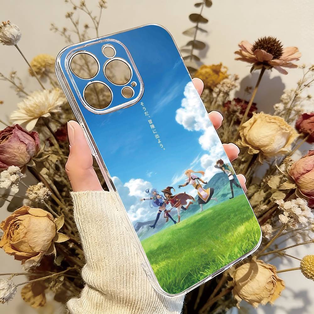 

Konosuba Phone Case Transparent Silicone Soft For iPhone 17 16 15 14 13 12 11 Mini Pro Max Plus iPhone16