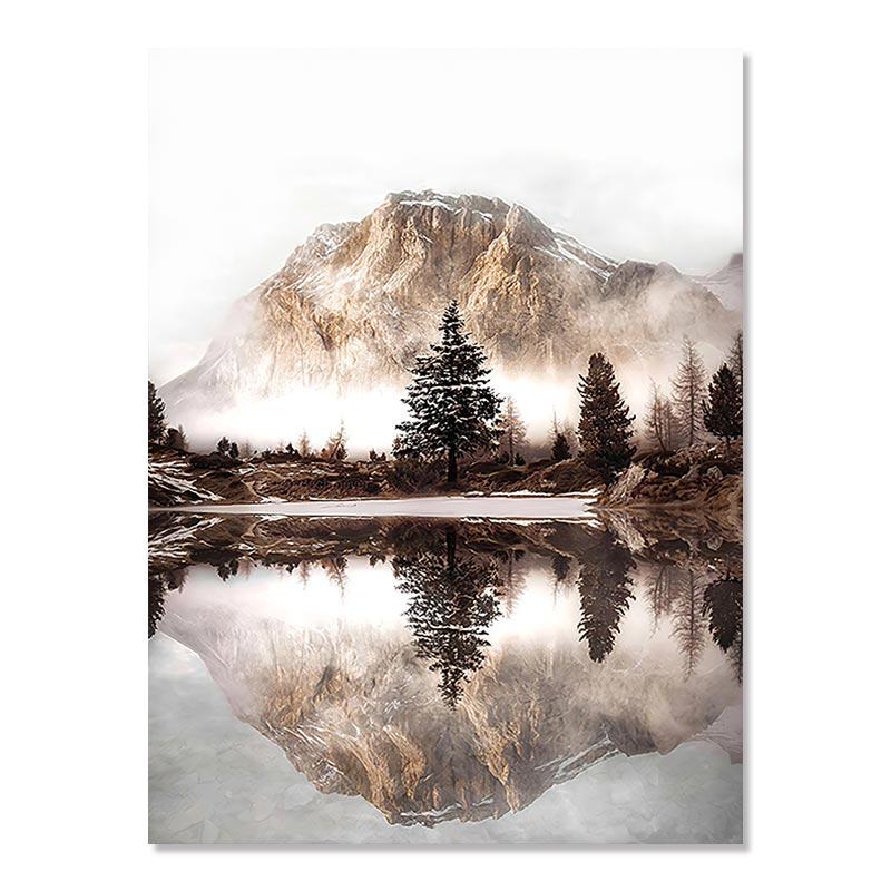 Naturlandschaft Landschaft Wandkunst Leinwand Poster und Druck Malerei Blume Gras Sonnenschein Nebel Bild Home Decorfor Wohnzimmer