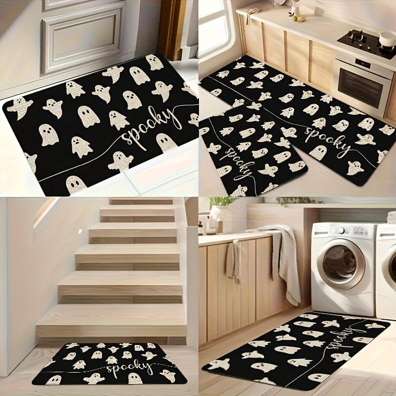 1PC Halloween Bats Kitchen Rug Non-Slip Door Mat Pop Design Bathroom Rug Bath Mat Carpet for Home Sink Laundry Decor
