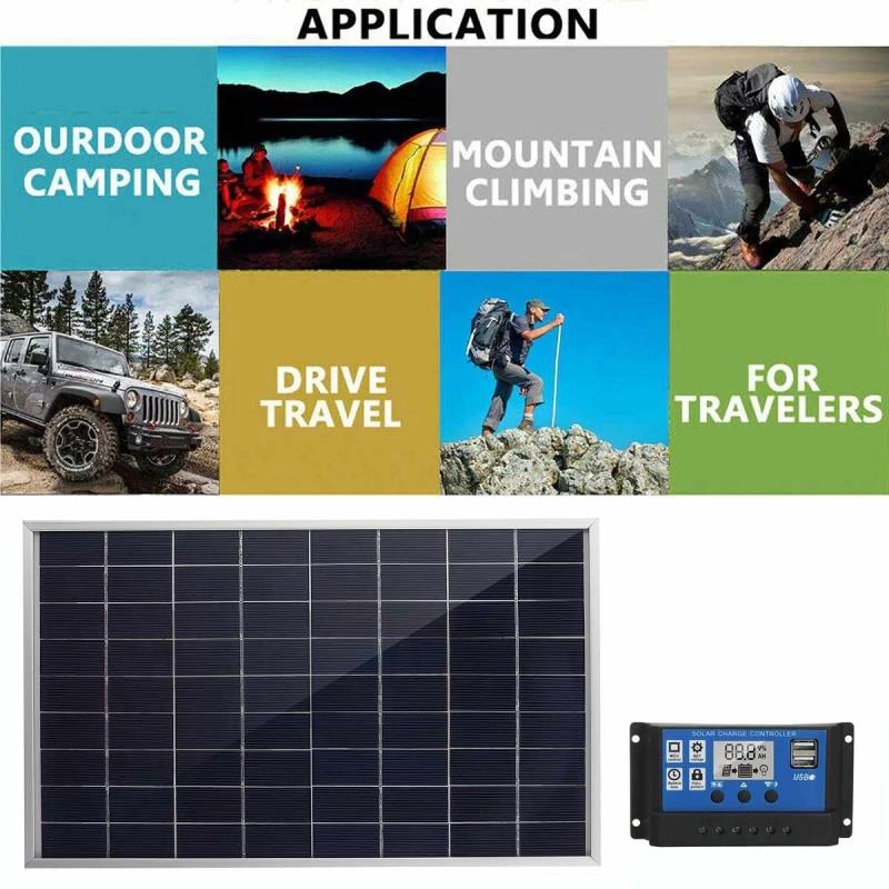 300W/600W Portable Solar Panel Kit with 12V 100A Charging Controller Suitable for RV and Outdoor Camping Off Grid Systems 4