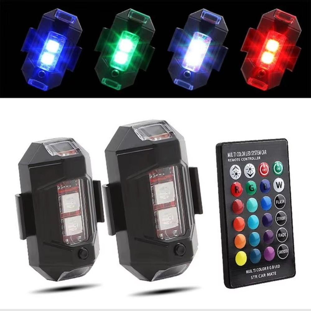 7 Color Motorcycle Warning Light RGB Motorcycle Signal Light LED Strobe Light  Night Flying
