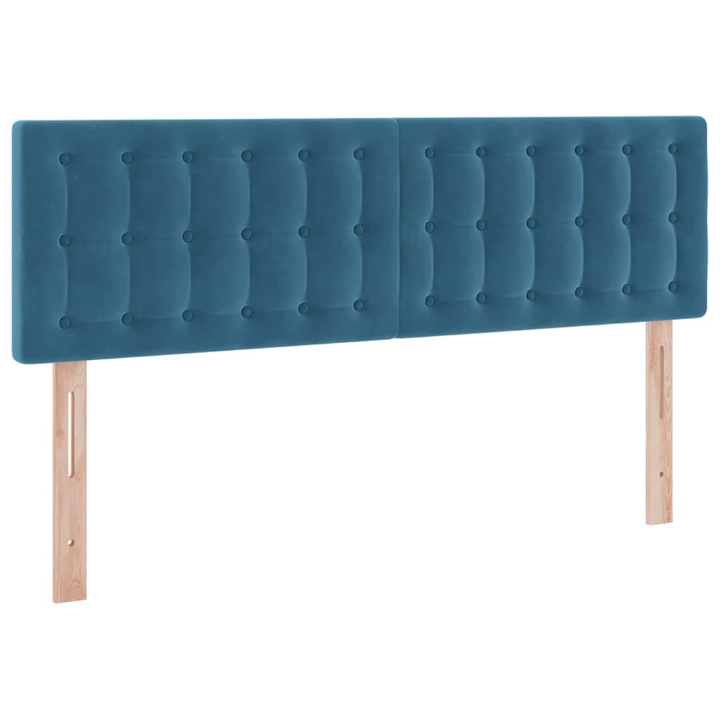 Storage Bed with Mattress Dark Blue 140 x 200 cm Velvet