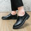 Men's Loafers Brown Black Dress Wingtip Wedding Shoes Stylish Formal Leather Prom Blazers Dance Shoes Plus Size