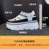 Little White Shoes for Women In the Summer of 2025, New Fashion Sandals, Hollow Thick Soles, 9 Cm Higher, Secretary Sticker Muffin Bottom