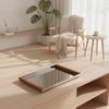 Stainless Steel Tray with Wood Handles Rectangular Serving for Hosts, Coffee