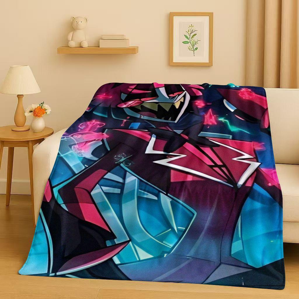 3D Cartoon H-Hazbin Hotel Angel Dust Alastor Flannel Blanket,Soft Warm Plush Throw for Home Bedroom Bed Sofa Cover Office Gift