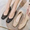 Single Shoes Female Spring and Autumn Celebrity Wind Shallow Mouth Soft Sole Flat Bottom Low Heel Grandma Shoes One Pedal Work Shoes