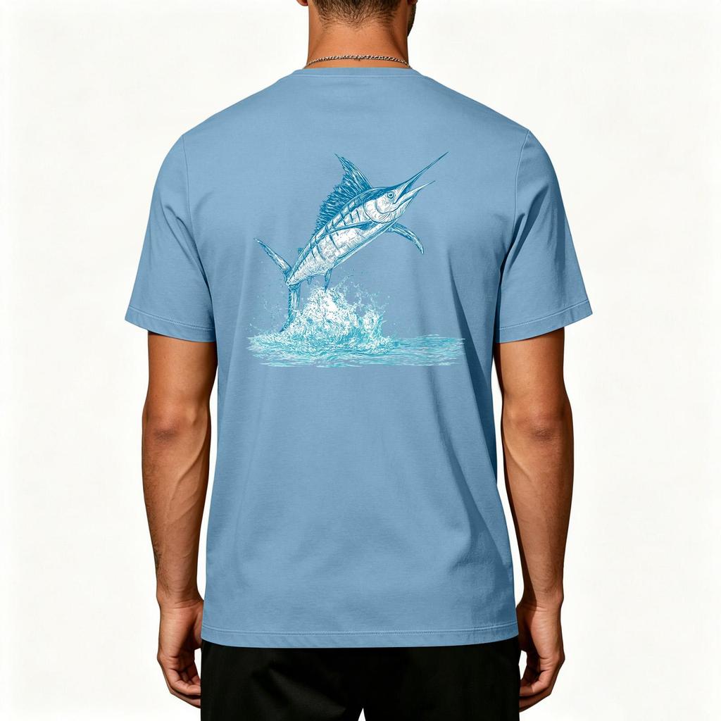 Men's Outdoor Fishing T Shirt Short Sleeve UPF 50 Plus Sun Protection Stretch Cooling Sports Tee Lightweight Quick Dry