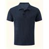 New Trendy Men'S Summer Collar Paul T-Shirt Men'S Heavy Oversize Solid Color Casual Short Sleeve