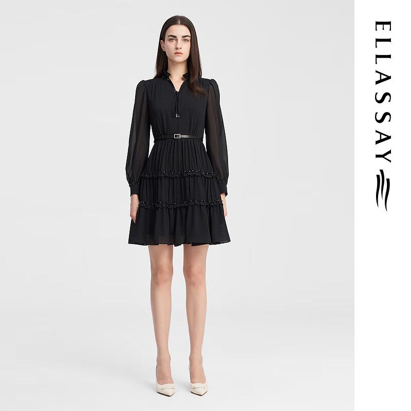

ELLASSAY Женское осеннее шифоновое платье с металлической цепочкой L