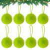 6cm Plush Christmas Ornament Ball - Faux Rabbit Fur with Hanging Rope for Festive Decor