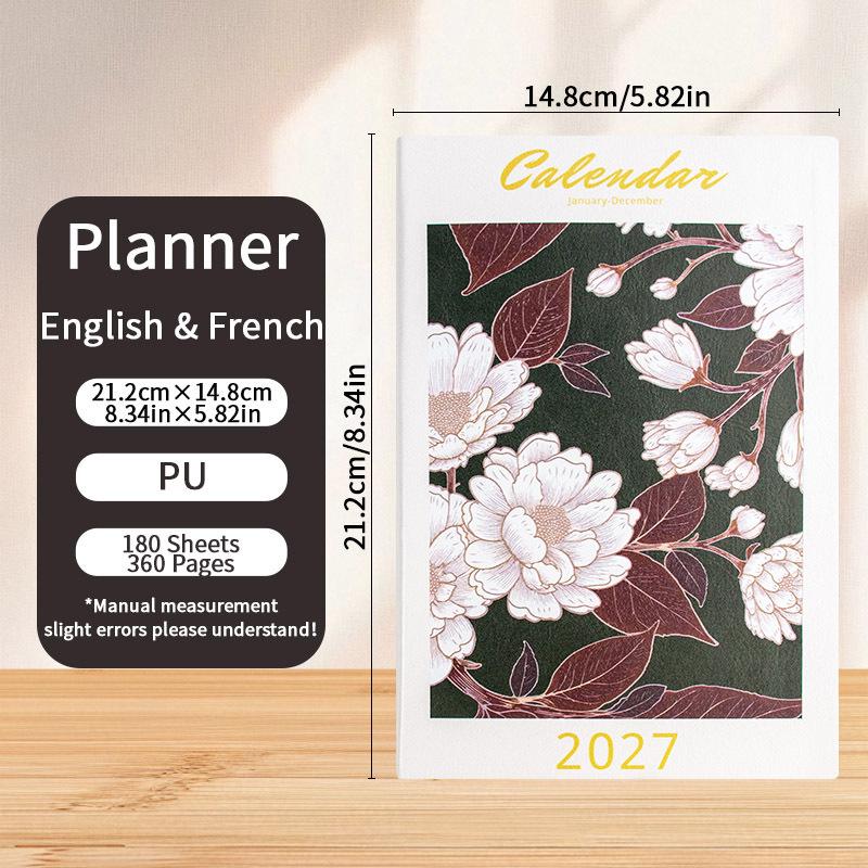 2027 English A5 Daily Planner with Custom Logo