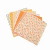 7Pcs Plain weave texture Cotton Fabric Orange floral print Patchwork Cloth  Patchwork production