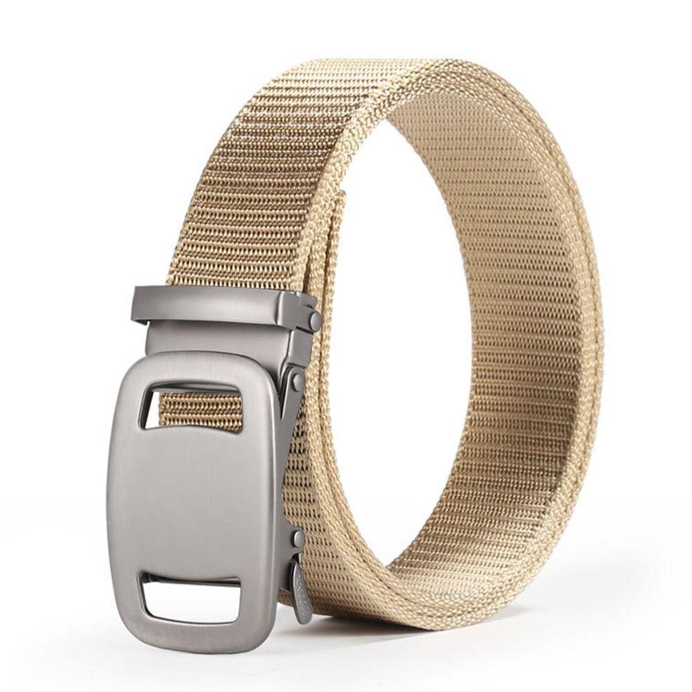 Simple Wild Style Automatic Buckle Waistband Luxury Brand Canvas Strap Men Nylon Braided Belt