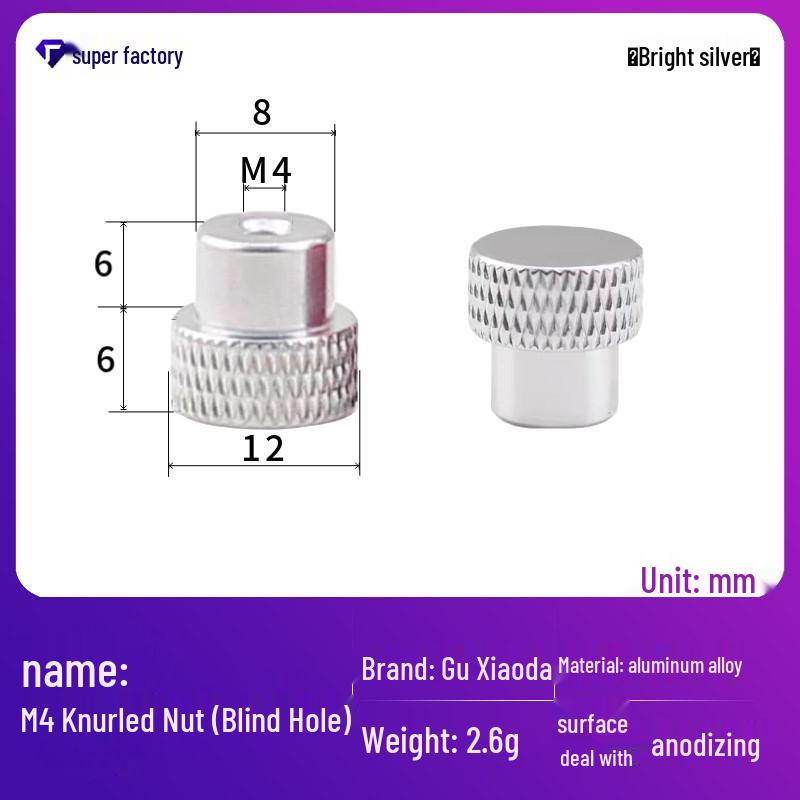 Aluminum Alloy Extended Handle Knurled Adjustment Nut Cap M4/M5