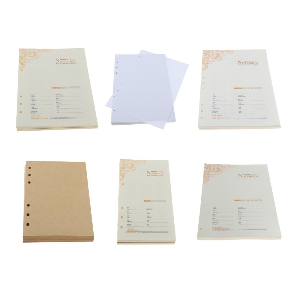 Wide Ruled Loose Leaf Filler Paper,8.19×5.59inch,6 Ring A5 Size